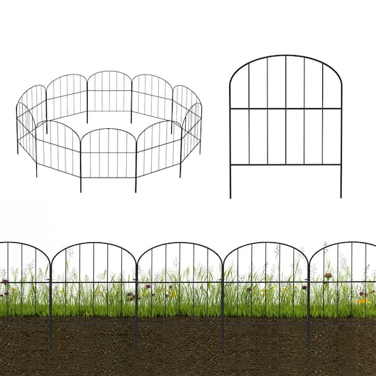 NEX 10.5ft. Black Decorative Arch Garden Fence